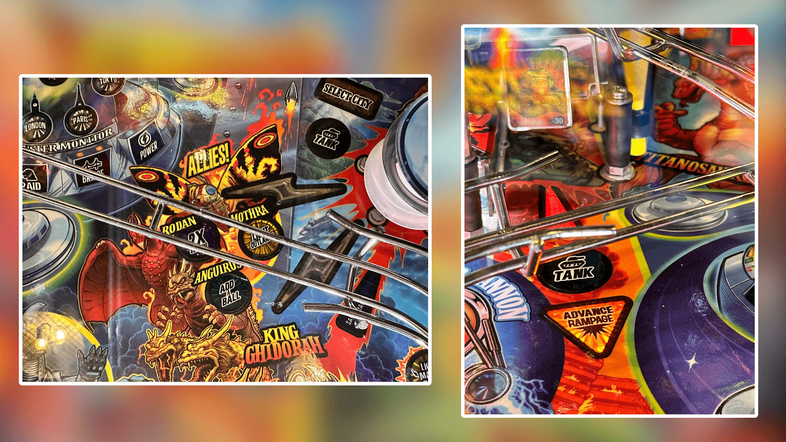 Images of Allies and Tank area of the playfield