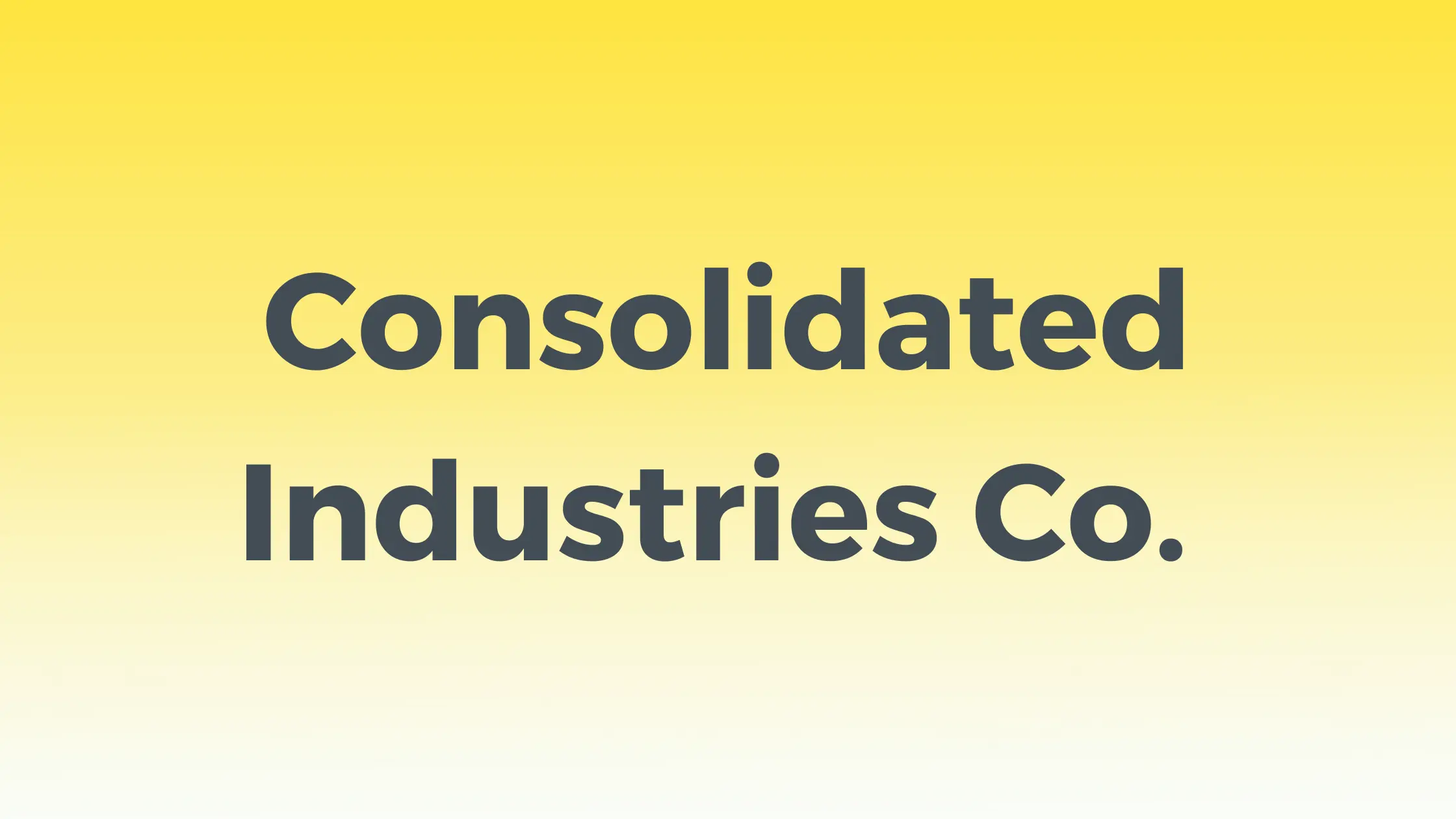 Consolidated Industries Co.
