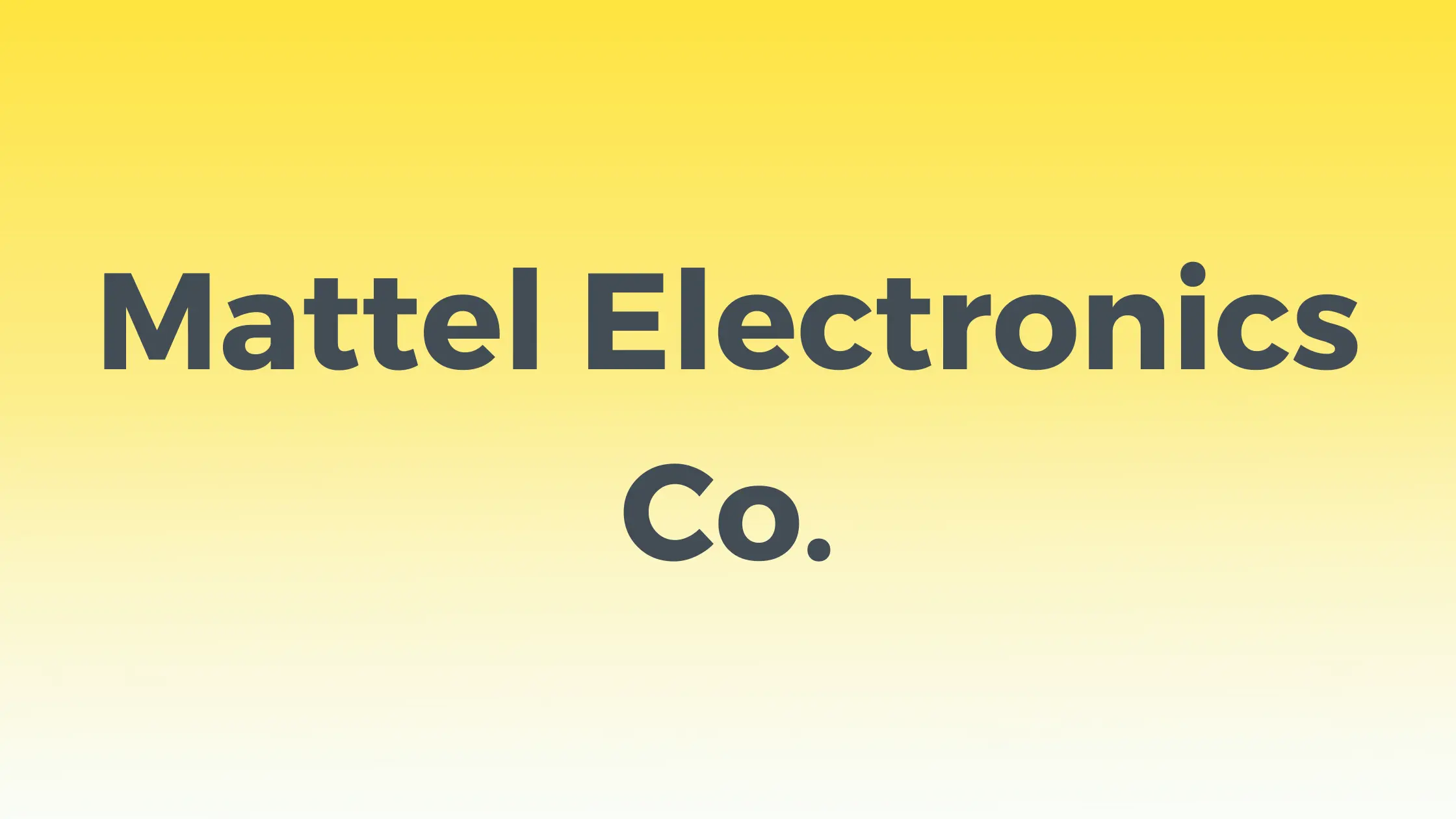 Mattel Electronics Co.