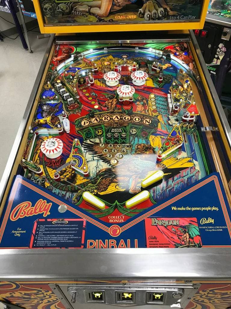 bally paragon pinball playfield 1975