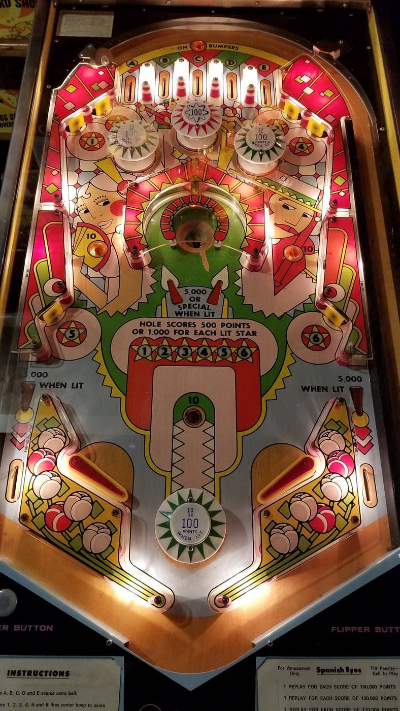 spanish eyes pinball machine williams 1972 EM