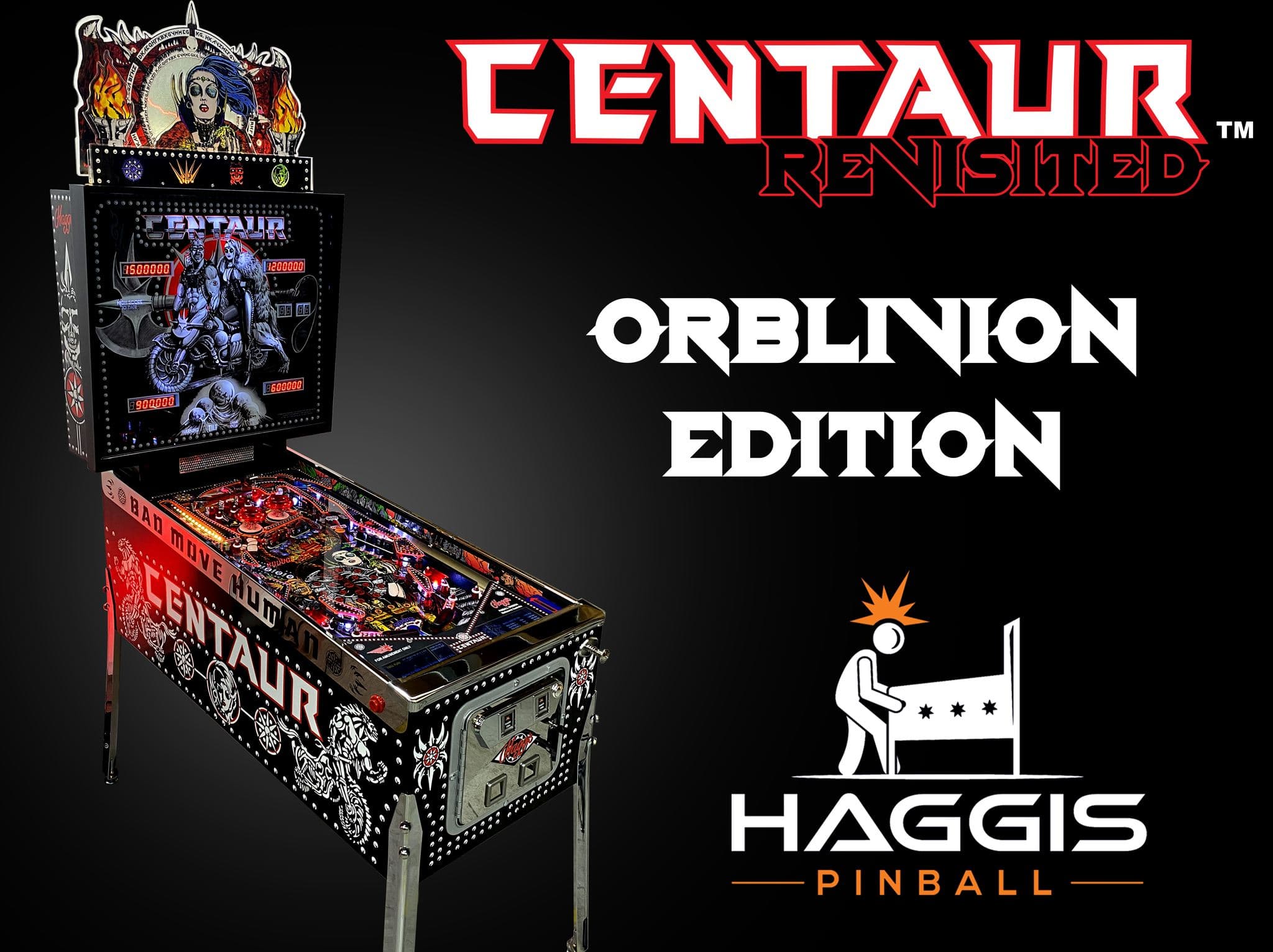 Centaur Renisted Orblnion Edition pinball machine by Haggis Pinball