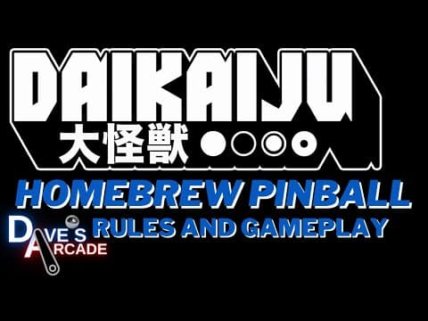 Daikaiju Homebrew Pinball logo with Japanese characters and game details