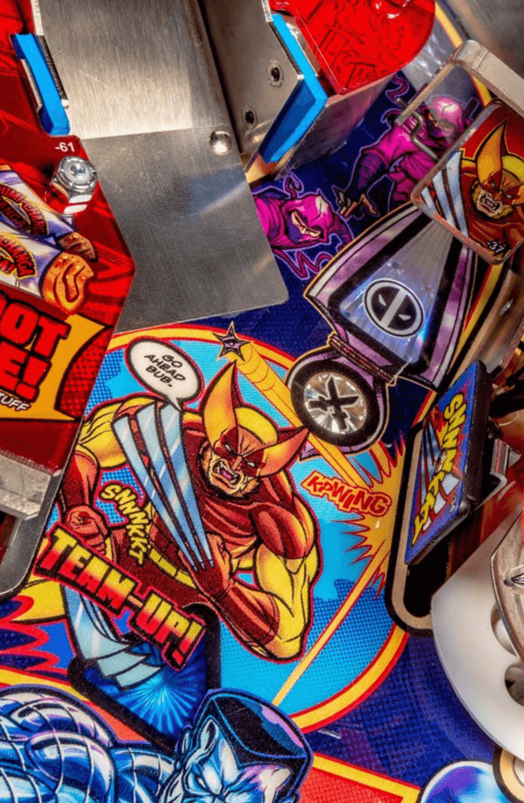 Colorful comic book style illustration of a superhero with claws