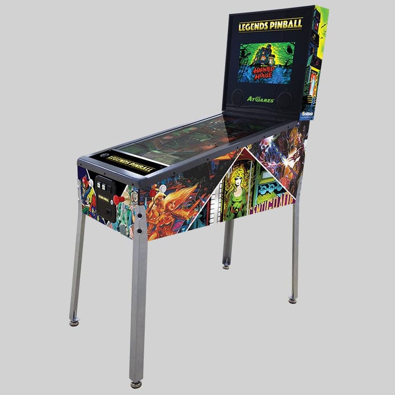 Legends Haunted House themed pinball machine with colorful artwork