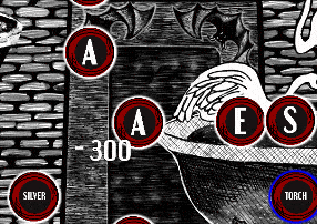 Black and white graphic with letters, numbers, and abstract shapes