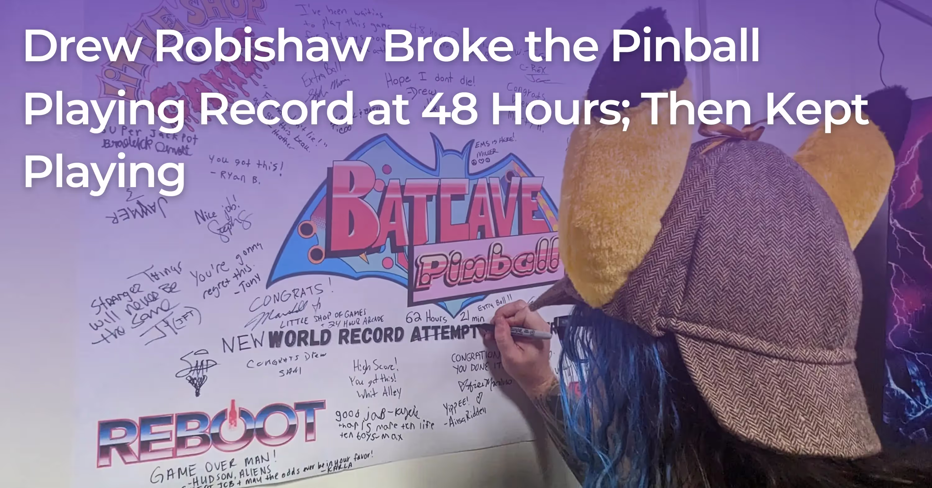 Drew Robishaw Broke the Pinball Playing Record at 48 Hours; Then Kept Playing
