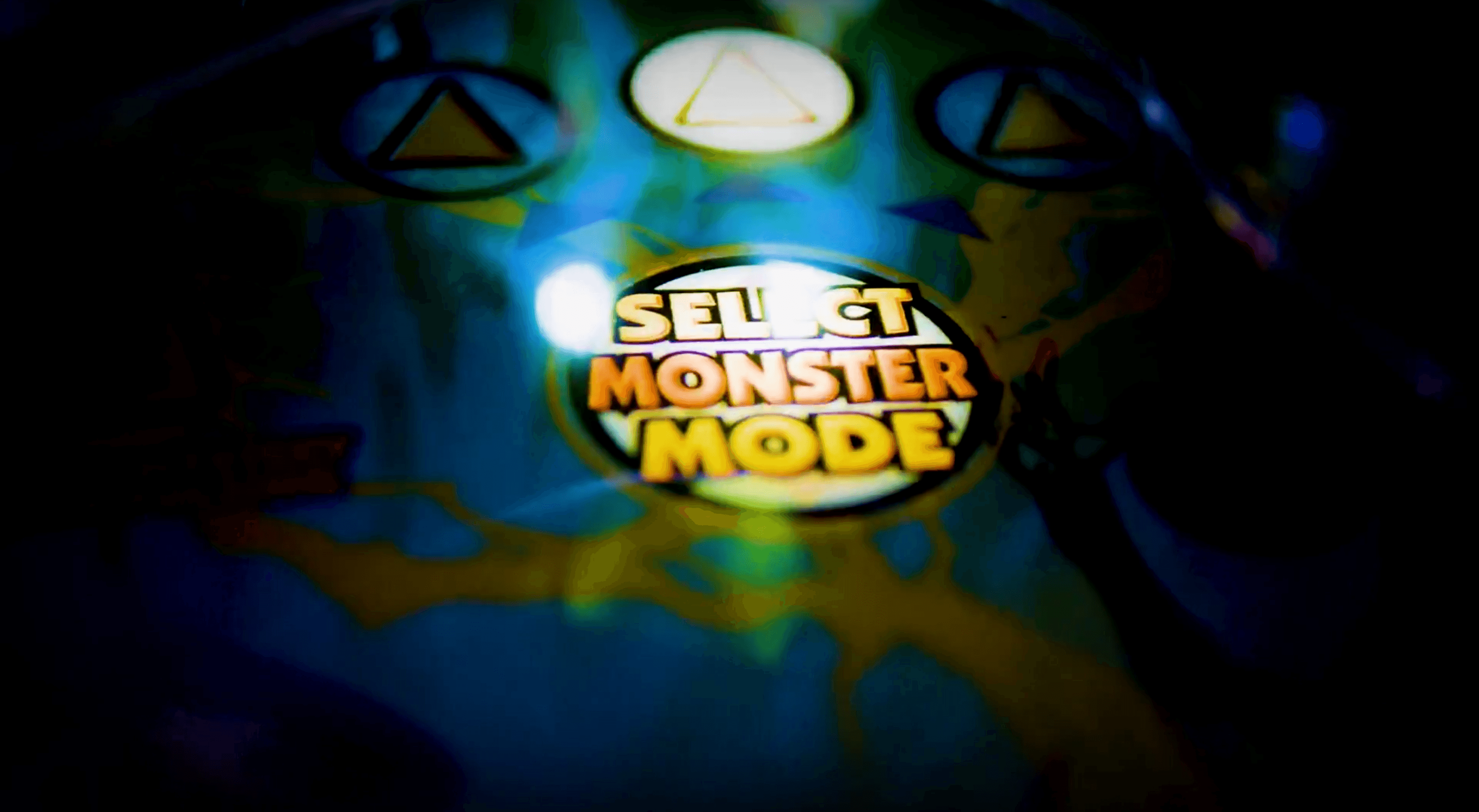 Blurry button with "Seug GT Monster Mode" text in vibrant colors