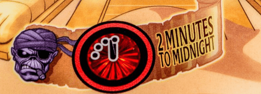 Doomsday clock shows two minutes to midnight with menacing skull