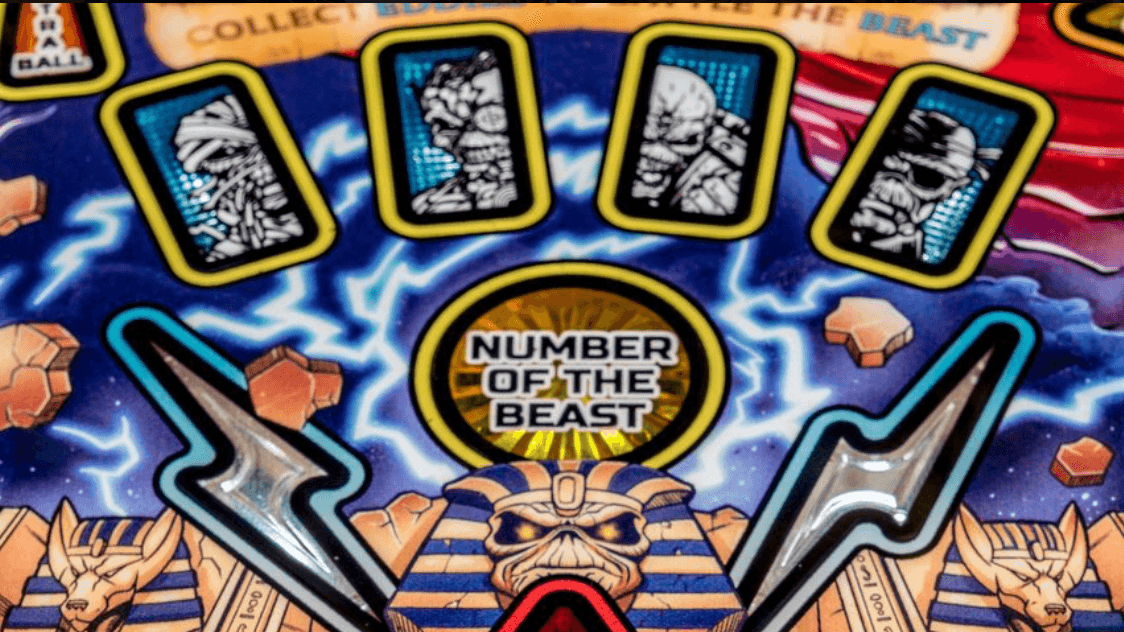 Iron Maiden Number of the Beast pinball machine playfield artwork