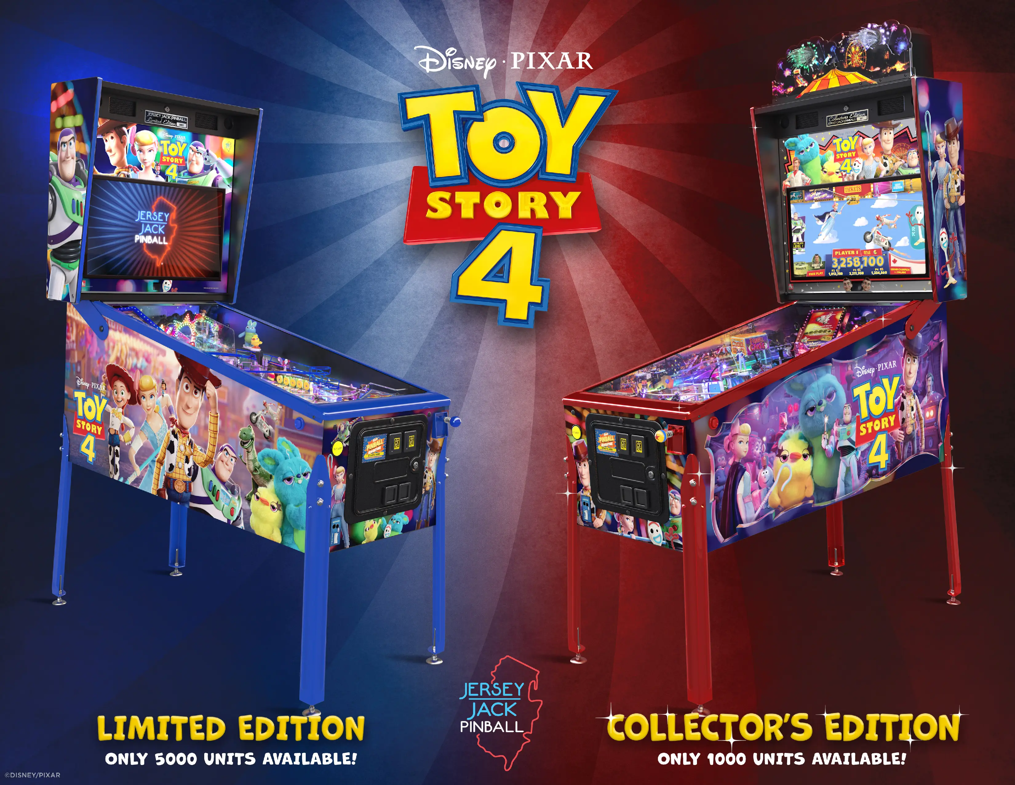 Toy Story 4 pinball machines in limited and collector's editions