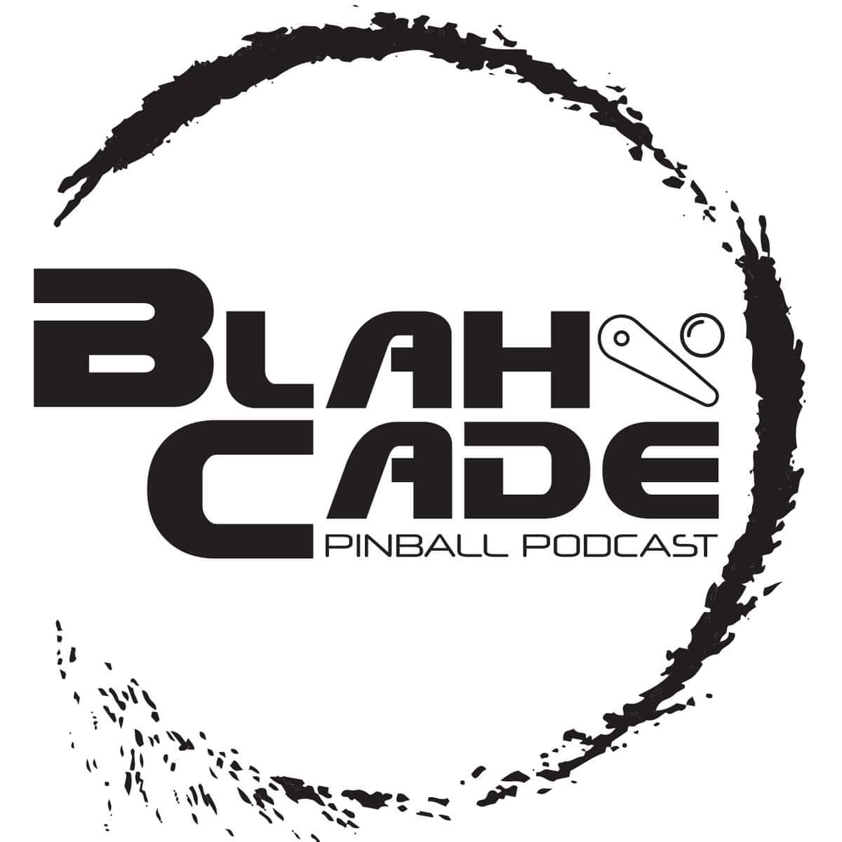 Blah Cade Pinball Podcast logo with distressed circular border