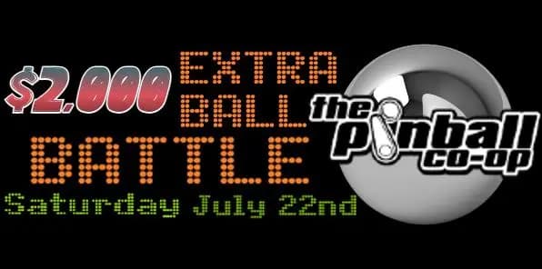 $2,000 Extra Ball Battle event poster for pinball competition