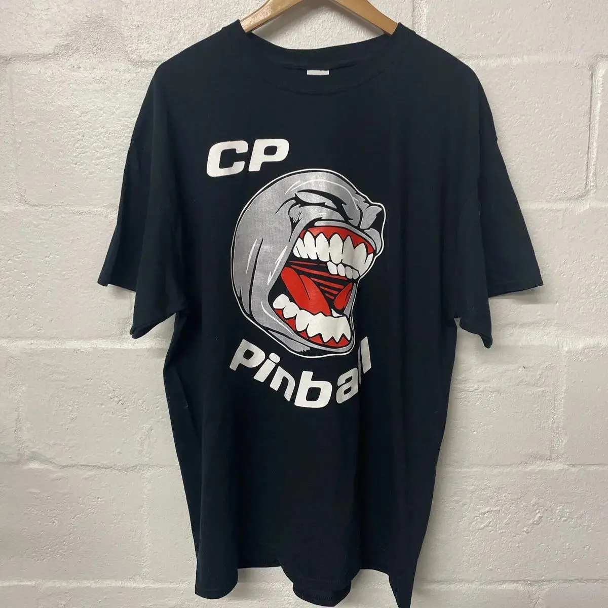 Black t-shirt with the CP Pinball Logo