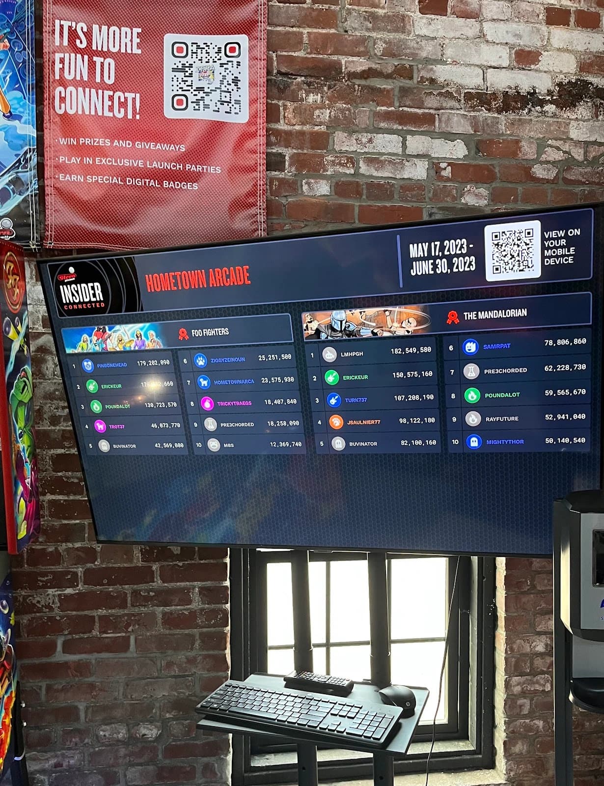 hometown arcade stern insider connected leaderboard display