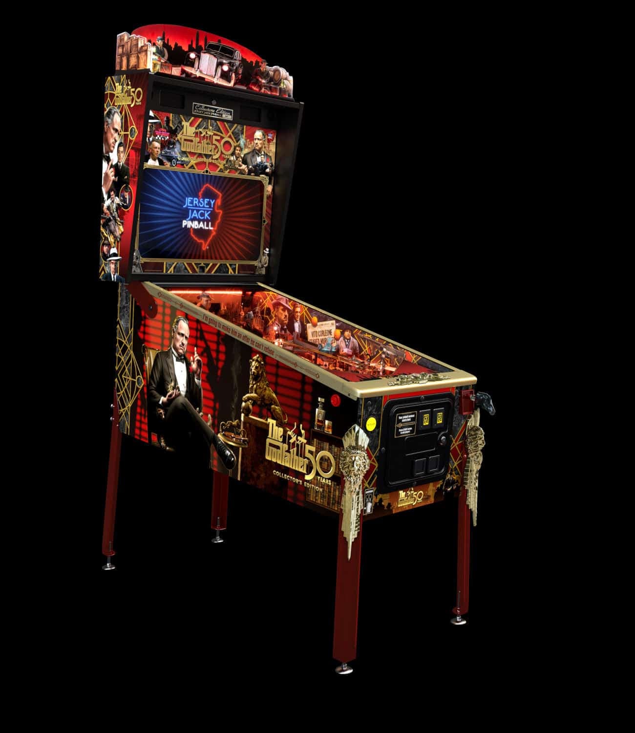 Jersey Jack Pinball machine with The Godfather 50th anniversary theme