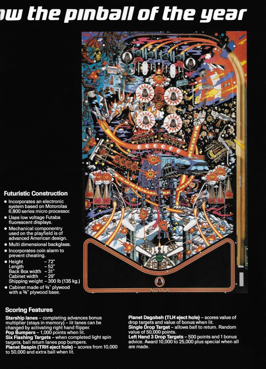 hankin star wars pinball machine