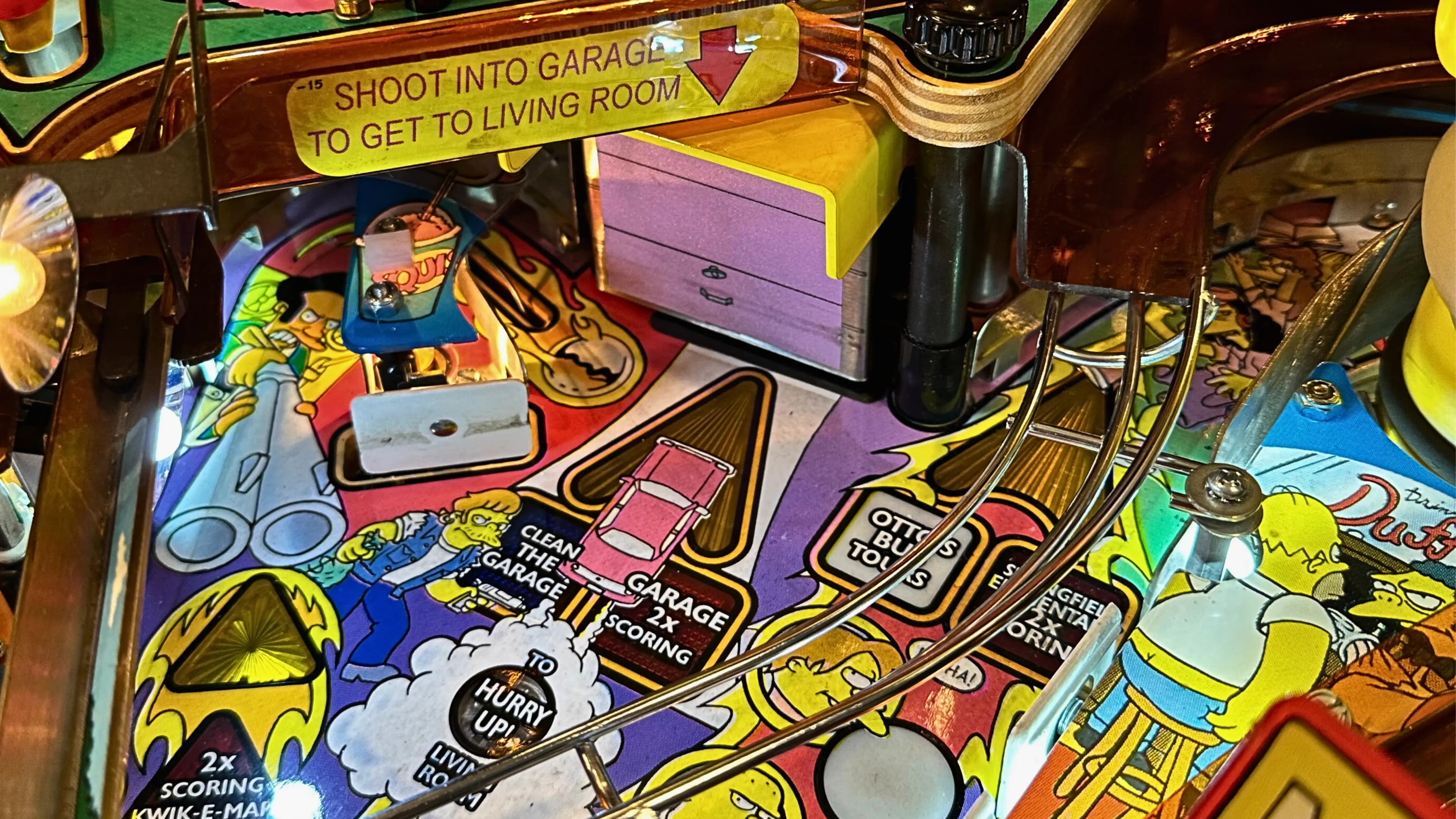 the simpsons pinball party rules garage shot