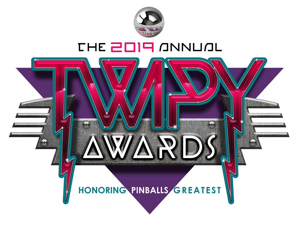 2019 TWPY Awards logo honoring greatest pinball machines