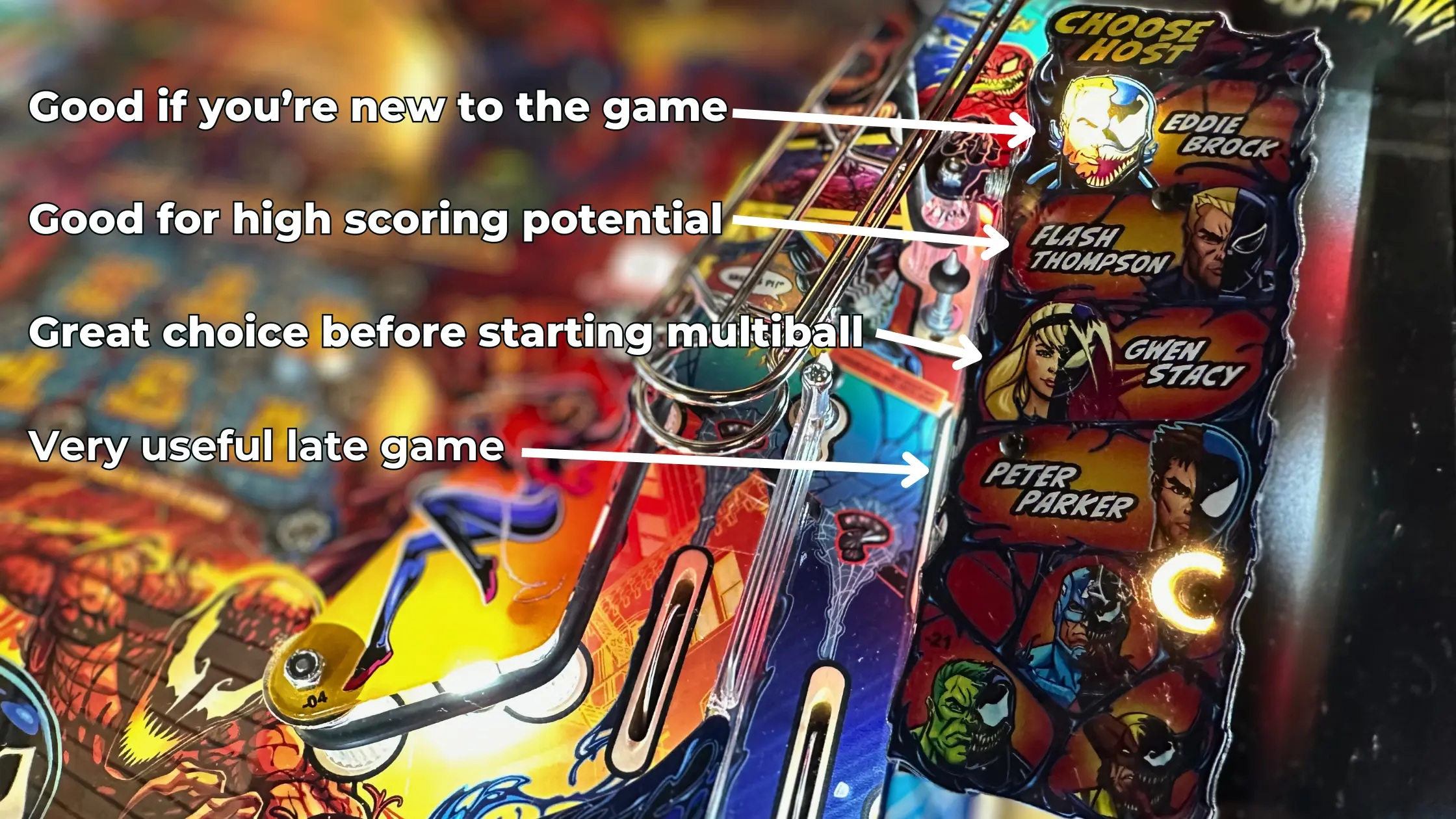 choose your host venom pinball game