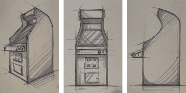 VIDBALL arcade cabinet mock-ups