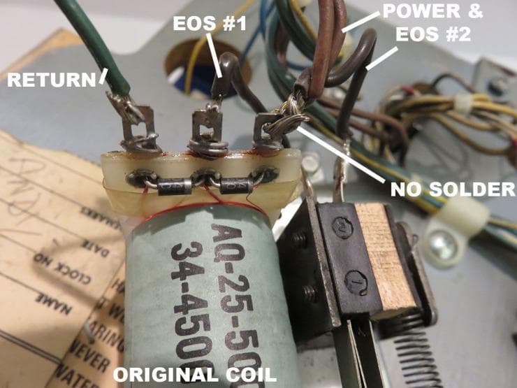 Electronic circuit board with labeled components and original coil