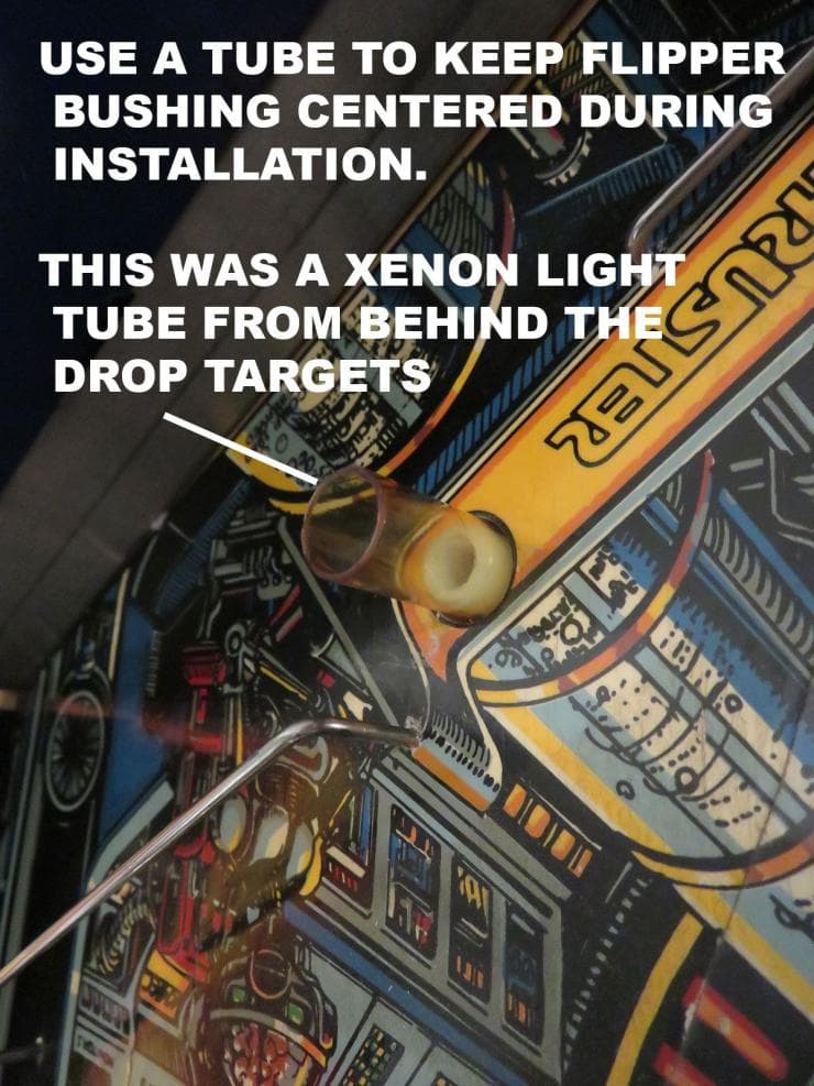 Pinball machine interior with xenon light tube and installation instructions